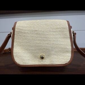 TALBOTS PACKABLE PAPER-STRAW CROSSBODY BAG PURSE